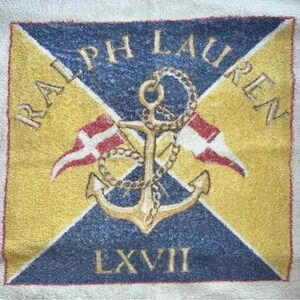 Ralph Lauren Vintage Anchor Flags Chain Beach Towel 1980s
